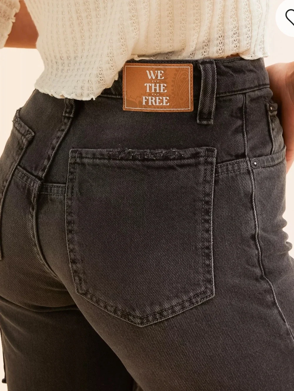 Free People X We The Free Tinsley Baggy High-Rise Jeans Celestial Black
